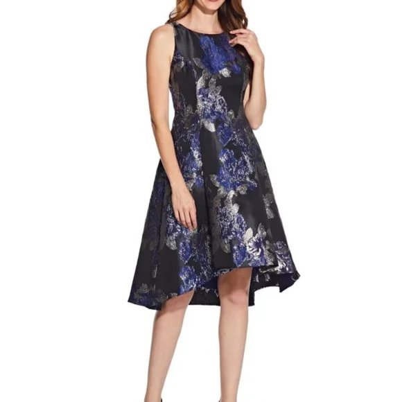 Adrianna Papell Dresses & Skirts - Adrianna Papell Metallic Jacquard Hi Low Dress 4